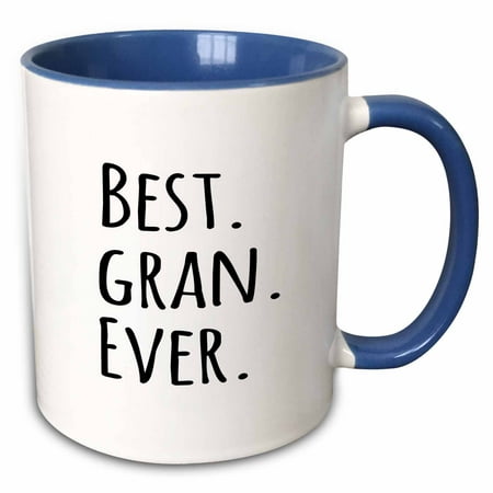 3dRose Best Gran Ever - Gifts for Grandmothers - Grandma nicknames - black text - family gifts - Two Tone Blue Mug, (Best Gifts On Amazon Under 25)