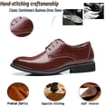thumbnail image 3 of Men's Casual Dress Oxford Shoes Comfortable Anti-slip Classic Retro Leather Derby Loafers Wedding Business Moccasin Brown 9 US, 3 of 7