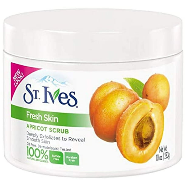 Scrub St. Ives Fresh Skin, revitalizante, albaricoque, 295 ml (paquete de 2)