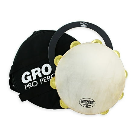 Grover Pro SV-TAMB-BR 10" SV Double Row Brass Tambourine, with Bag and Roll Ring