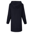 thumbnail image 3 of Hoodie Dress for Women 2025 Fall Winter Long Sleeve Side Slit Plain Hooded Sweatshirt with Pockets Pullover Tops, 3 of 8