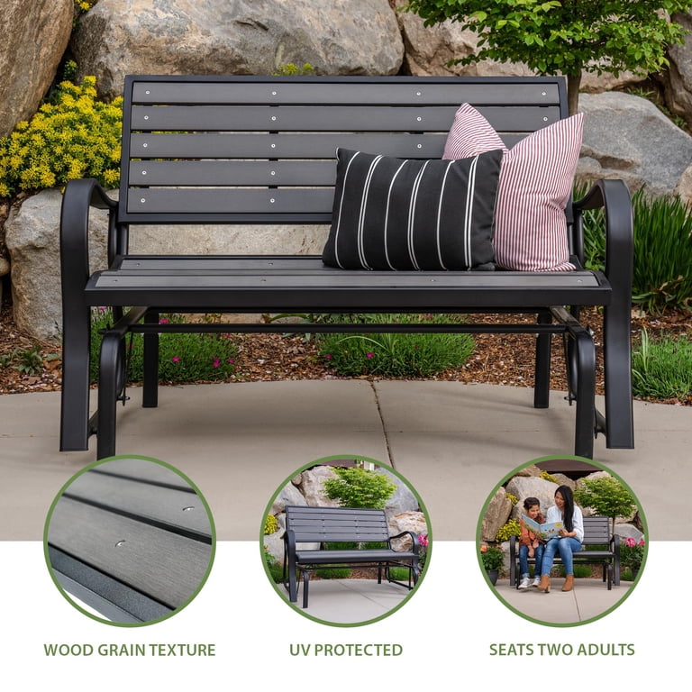 Lifetime All Weather Glider Bench for Front Porch & Patio - UV