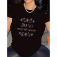 thumbnail image 6 of 【New Arrival】Bingo Makes Life Sparkle Star Decor Letter Graphic T-Shirt, Cotton Crew Neck Short Sleeve Tee, Bingo Game Lover Casual Wear Hobby Gift, 6 of 10