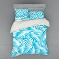 thumbnail image 2 of Ambesonne Tropical Bedding Set 3 Pcs, Exotic Miami Palms, Twin XL, Turquoise Aqua Blue, 2 of 3