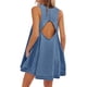 thumbnail image 1 of Vestido Vidifid para mujer, casual, sin mangas, de mezclilla, azul oscuro, 1 of 6