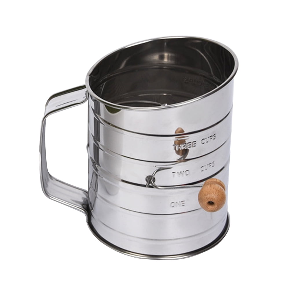 OUNONA Stainless Steel Flour Sifter Double Layers Manual Flour Mesh