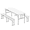 White, variant on Fenbeli Foldable Picnic Table with 2 Benches, Portable Folding Dining Table Set for Camping, Outdoor Patio, White