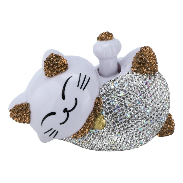 Fortune Lucky Cat Decoración interior del coche Bling Rhinestone Universal Consola central Tablero Adorno EstatuillaChampaign Gold