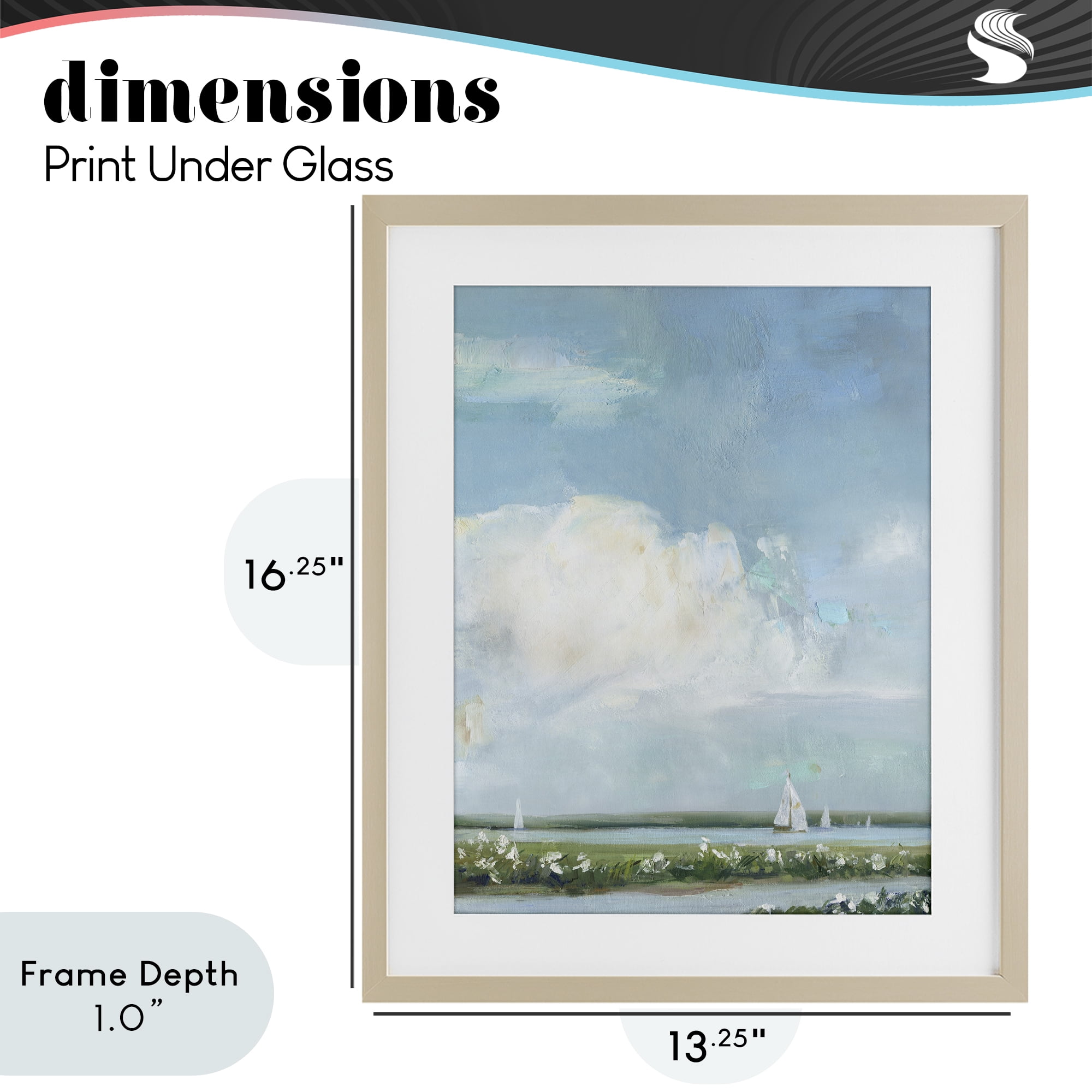 Stupell Industries Seaside Sailing Along Meadow Birch Framed Print Under Glass, design by Sally Swatland