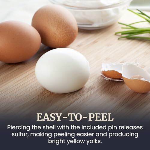 EGC1215B Easy Egg Cooker, Stainless-steel Heating Plate, Two-Tiered, 14-Egg Capacity, Soft, Medium, Hard-Boiled, Auto Shut-Off, Omelets, Poached Eggs, Measuring Cup, Piercing Pin, Black