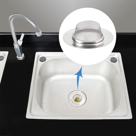 Stainless Steel Sink Strainer Filter 3.5" Rim Diameter Anti-clogging Mesh Cover for Bathroom Silver Tone