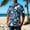 Dark Blue, variant on Zylanna Men's Hawaiian Shirts, Quickly Dry Casual Turndown Collar Short Sleeve Summer Beach Button Down Shirts Dark Blue Size 4XL