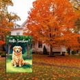 thumbnail image 4 of Durable Cute Retriever Happy Smile Flags Cute Dog Face Golden Retriever Puppy Stickers Garden Flag Colorful Cartoon Washable Garden Flags for Balcony Lawn Patio Backyard 28x40in, 4 of 6