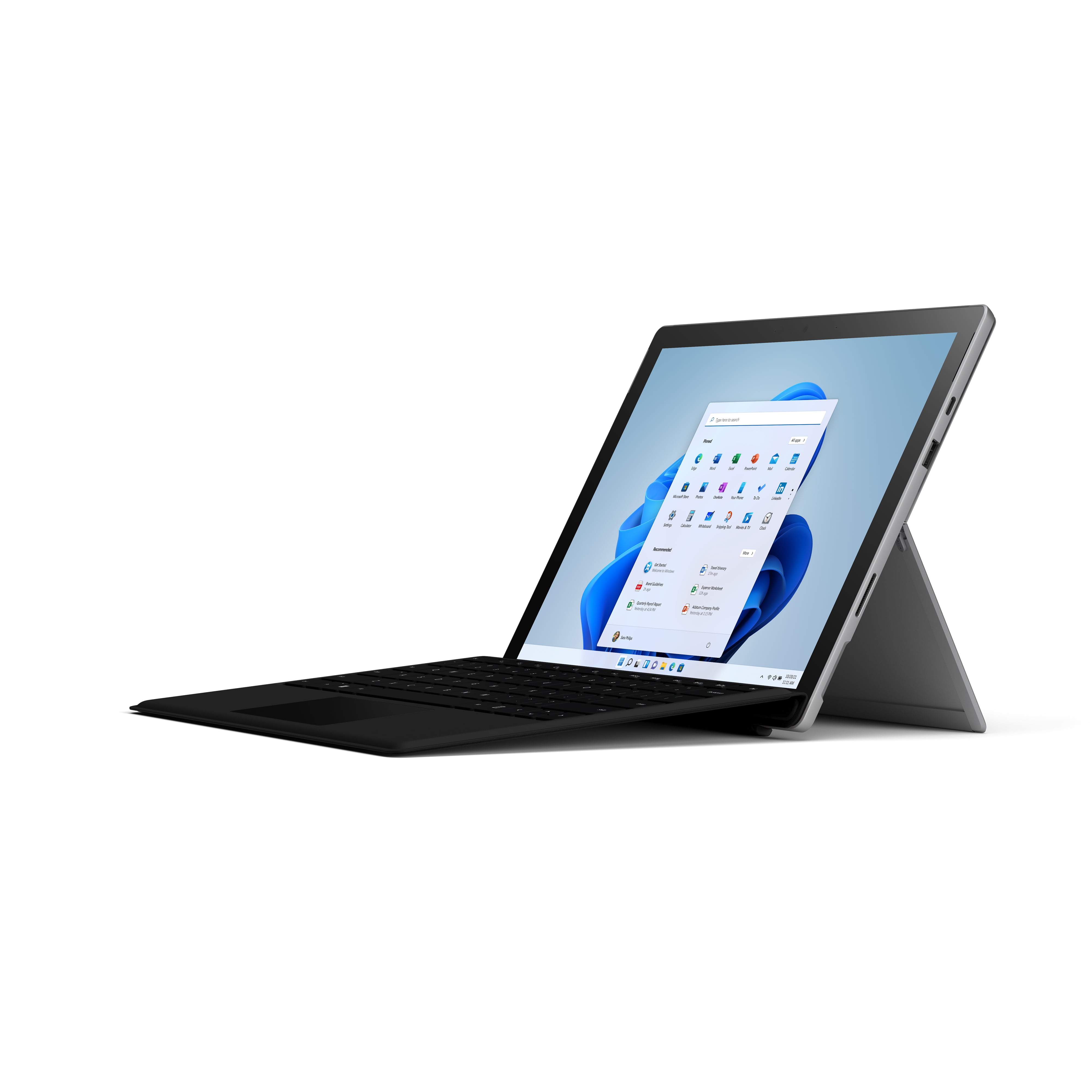 Microsoft Surface Pro 7+ 2-In-1, 12.3" Touch Screen, Intel Core i3, 8GB RAM, 128GB SSD, Windows 11 Home, Platinum, with Black Type Cover - Walmart