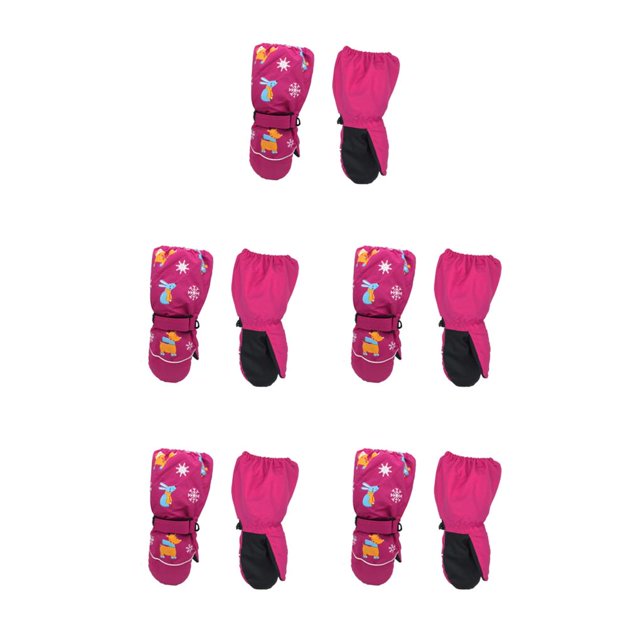 Naiovety 6 pares de manoplas para niños, guantes impermeables de invierno, equipo deportivo de dibujos animados, regalos para niños, Type2 NO2
