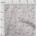 thumbnail image 1 of oneOone Cotton Cambric Dusty Gray Fabric Leaves & Flower Floral Fabric For Sewing Printed Crafts Fabric By The Yards 42 Inches Wide, 1 of 4