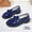 #249-Blue, variant on Roncen Women's Bow Detail Loafer Shoes - Comfortable Round Toe Slip-On with Chunky Heel, Wide Width Autumn/Winter Fashion Thick-Soled Low Heel Casual Flats for Work