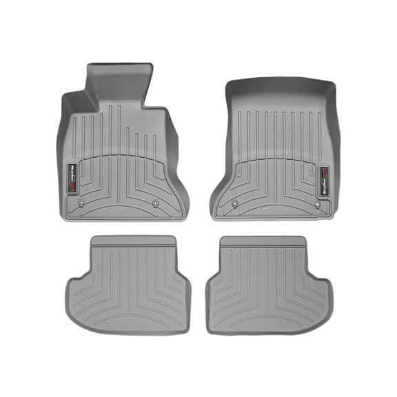 WeatherTech Custom Fit FloorLiners compatible with BMW 528i, 535i, M5, 550i, 535d - 1st & 2nd Row (2-pc. Rear Liner), Grey