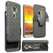 Case with Clip for Moto E5, Nakedcellphone Black Kickstand Cover   Belt Hip Holster for Motorola Moto E5