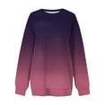 thumbnail image 4 of Women Blouses Elegant Casual Fall Winter Loose Crew Neck Long Sleeve Mitten- One Shoulder Graphic Leisure Cotton Pullover Sweatshirts(Purple,XL), 4 of 5