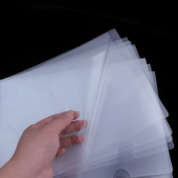 CCOCC 12pcs Clear Document Folder L-Type Plastic Folder Copy Safe Project Pocket US Letter/ A4 Size in Transparent Color