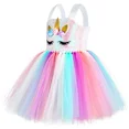 thumbnail image 5 of Vestido de tul con tutú de unicornio y princesa para niñas, con flores pastel, para fiesta de cumpleaños de niñas, disfraces de carnaval y Halloween para niños, 5 of 5