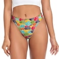 thumbnail image 1 of Balery Colorful Fish 2 Tangas de Algodón para Mujer con Estampado – Ropa Interior Sexy, Transpirable, G-string-Small, 1 of 6