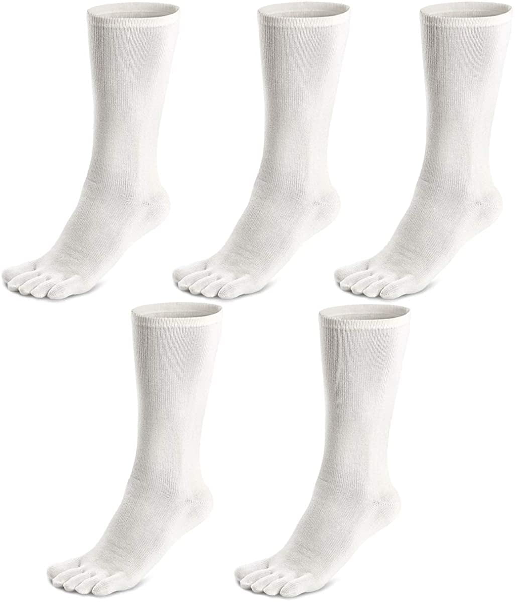 ZFSOCK Mens Toe Socks Cotton Athletic Running Ankle Five Finger Crew