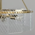 thumbnail image 2 of 32 Inch Round 8 Light Chandelier, Diamond Lattice, Gold Iron, Clear Glass- Saltoro Sherpi, 2 of 5