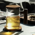 thumbnail image 4 of Taza de té de vidrio con infusor y tapa, taza de café de vidrio con mango de madera, taza de vidrio aislada con posavasos de madera maciza, 4 of 5