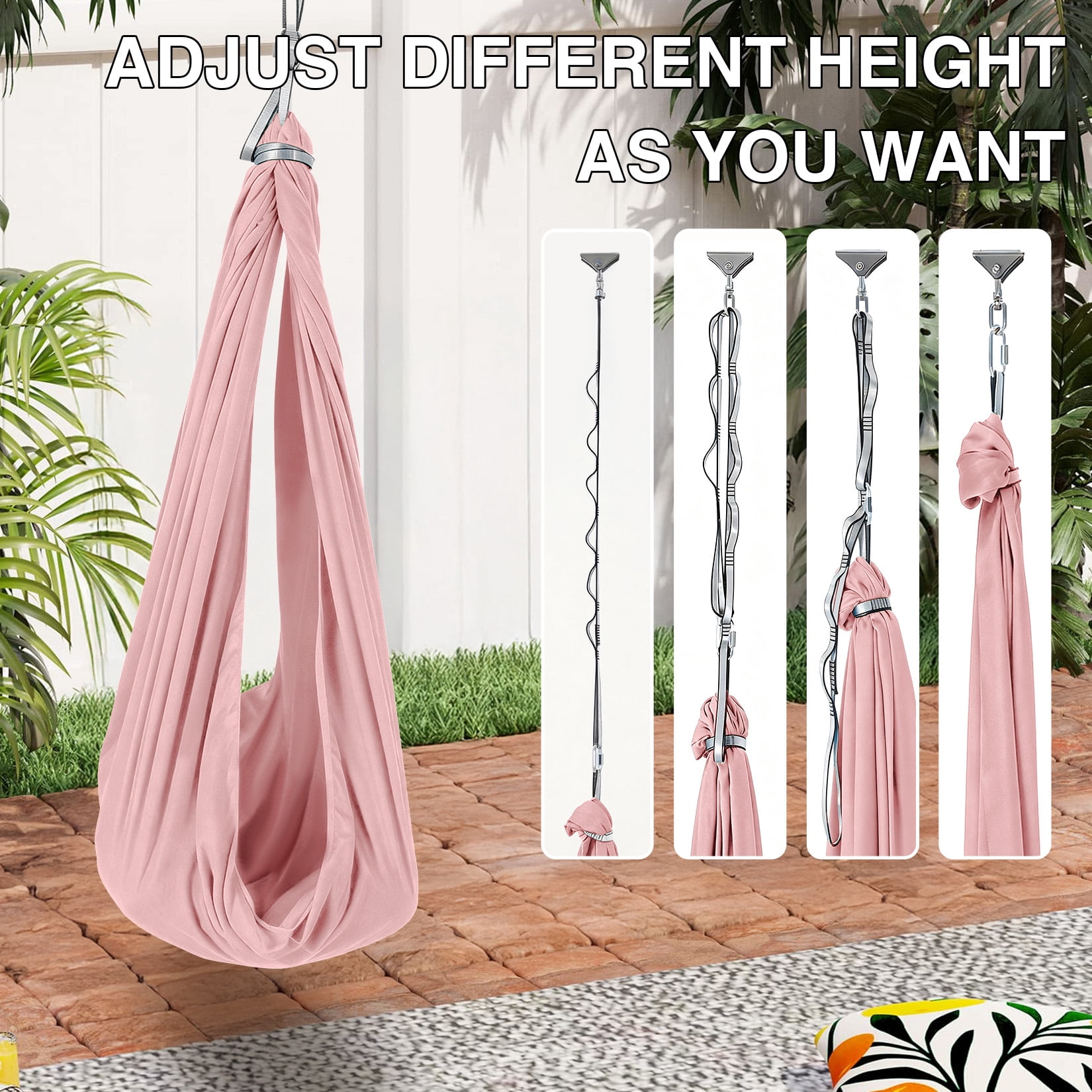 Sensory Swing for Kids - 55" x 59" Dual-Layer Therapy Swing for Autism, ADHD & Sensory Needs, Calming Hug Effect, 360° Swivel, Indoor/Outdoor Use, Supports Up to 300 Lbs
