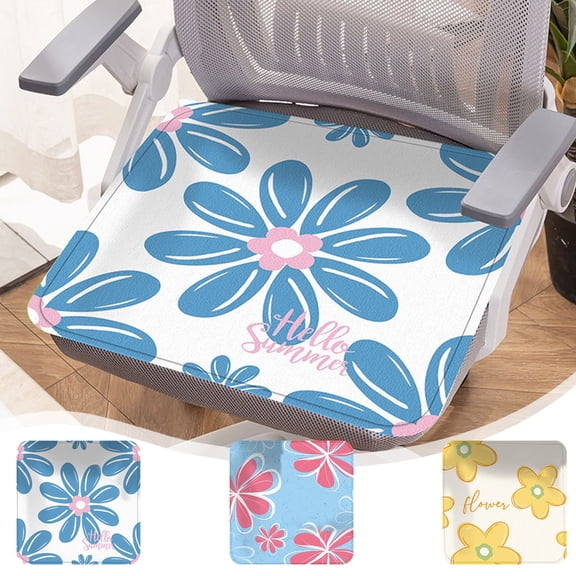 Seat Cushion Ice Silk 15.7x15.7x0.4in Summer Cooling Mat Breathable Portable Chair Cushions for Office Chair Dining Car Chair Pad by PALIFEUR