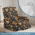 thumbnail image 2 of SCRAWLGOD Sunflower Rooster Butterfly Black Recliner Slipcover Lazyboy Recliner Chair Cover 4 Piece Stretch Recliner Couch Covers Small Reclining Covers with Pocket Furniture Protector for Dog, 2 of 7