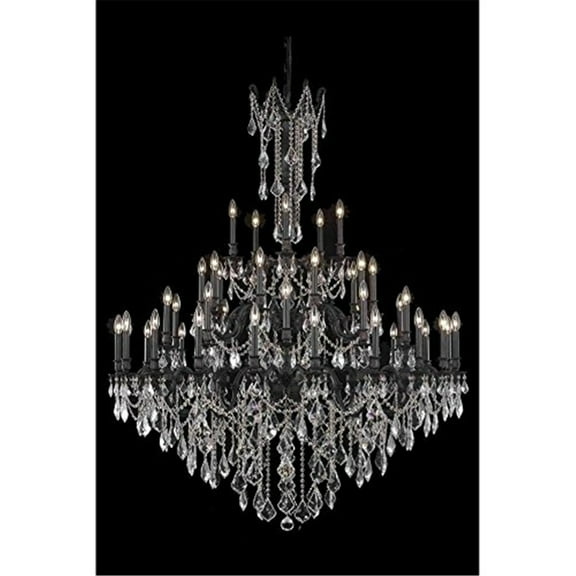Elegant Lighting Rosalia 3 Tier 45 Light Royal Cut Crystal Chandelier in Bronze