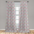 thumbnail image 4 of Ambesonne Dinosaur Curtains, Palm Trees Jurassic Art, Pair of 28"x84", Pale Purple and Azure Blue, 4 of 4