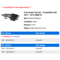 thumbnail image 2 of Front Brake Pad Set - Compatible with 2012 - 2015 BMW X1 2013 2014, 2 of 2