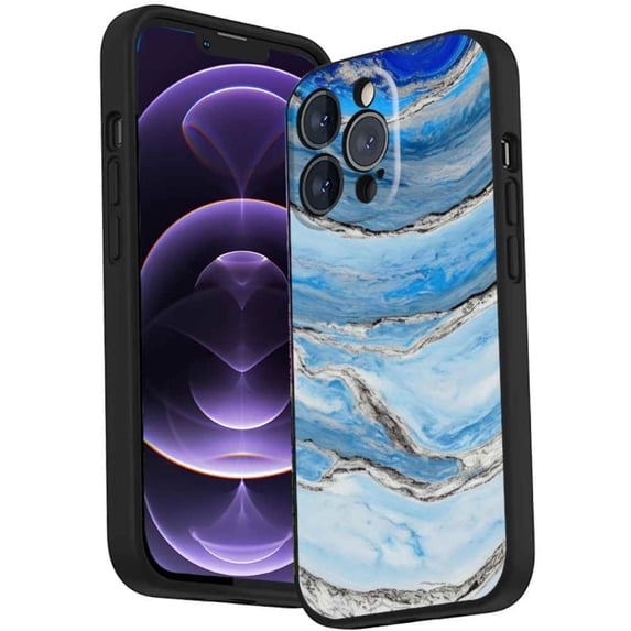Compatible with iPhone 14 Pro Max Phone Case, Blue-Marble-68 Case Silicone Protective for Teen Girl Boy Case for iPhone 14 Pro Max