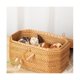 thumbnail image 3 of Caja de almacenamiento de ratán tejida a mano con asa, contenedor de té, comida, canasta de picnic, pan, fruta, caja de adorno, como se muestra, como se muestra, 3 of 5
