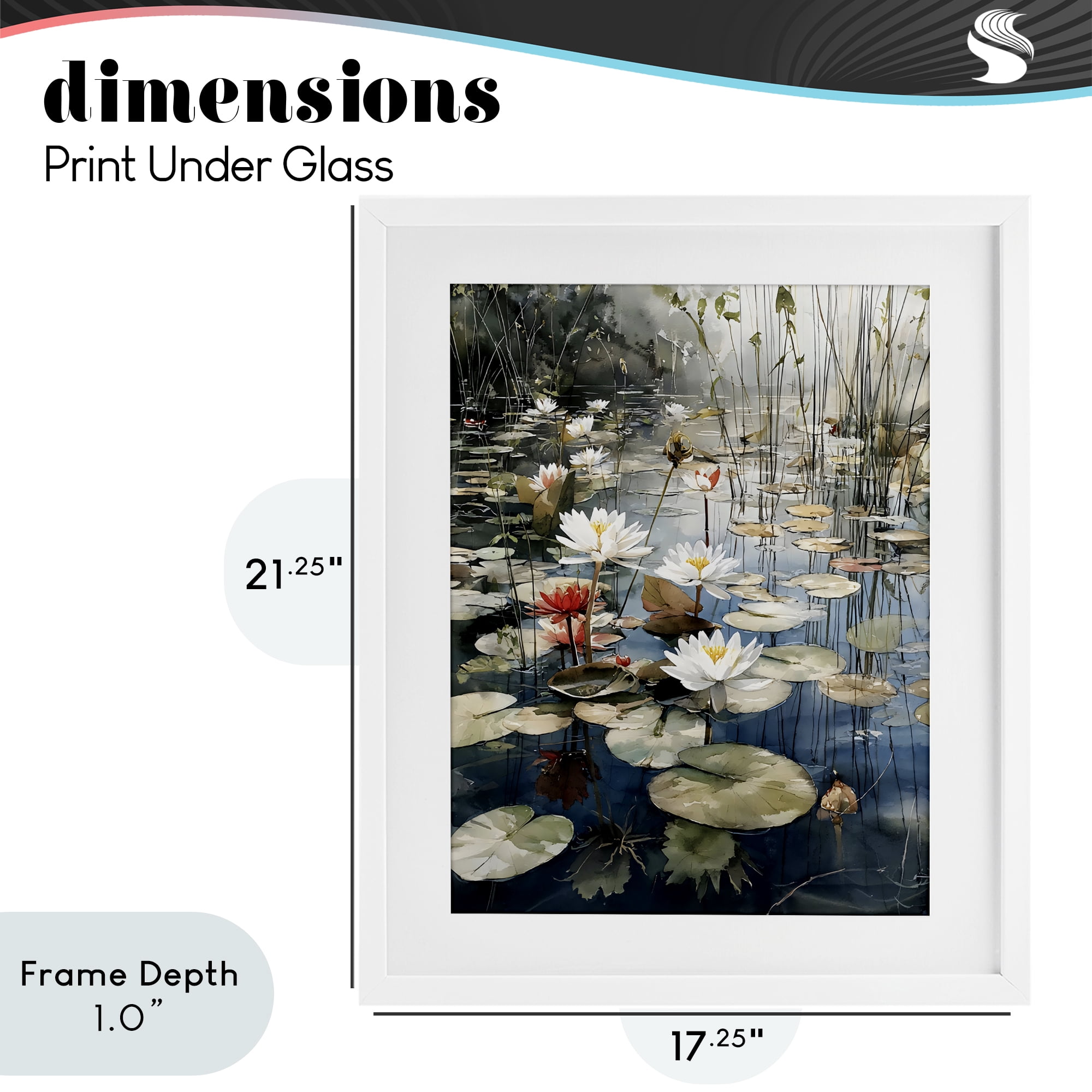 Stupell Industries Lily Wonder Pond White Framed Print Under Glass, design by Franklyn Gregory