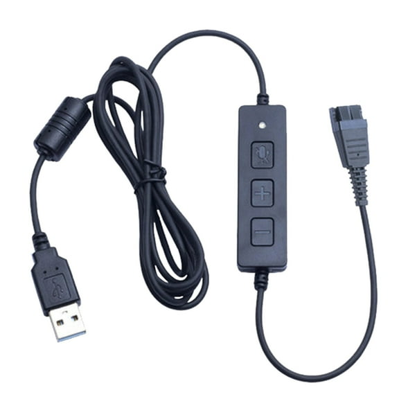 Headset Quick Disconnect QD Cable to USB Plug Adapter Call Center Office