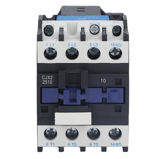 25A Silver Alloy Contact AC Contactor with M5 Screw Installation for Power Distribution and Control Applications, Normally Open Design, High Conductivity, Compact and Easy to Install, 50HZ Coil