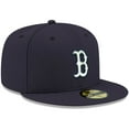 thumbnail image 3 of Men's New Era Navy Boston Red Sox White Logo 59FIFTY Fitted Hat, 3 of 6