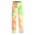 thumbnail image 3 of Mens Tie Dye Pajama Pants Big & Tall Sleep Lounge Pants Drawstring Soft Pjs Bottoms with Pockets Yellow, XXL, 3 of 6