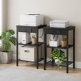 thumbnail image 5 of Sweetcrispy 3-Tier Side Table, Set of 2, with USB & AC Charging Station, Adjustable Shelves, Multi-Use for Living Room & Bedroom, Black, 5 of 8