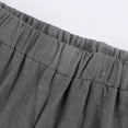 thumbnail image 3 of Gray Womens Pants Womens Casual Loose Elastic Waist Cotton Trouser Cropped Wide Leg Pants Sweatpants Womens Fashion, 3 of 5