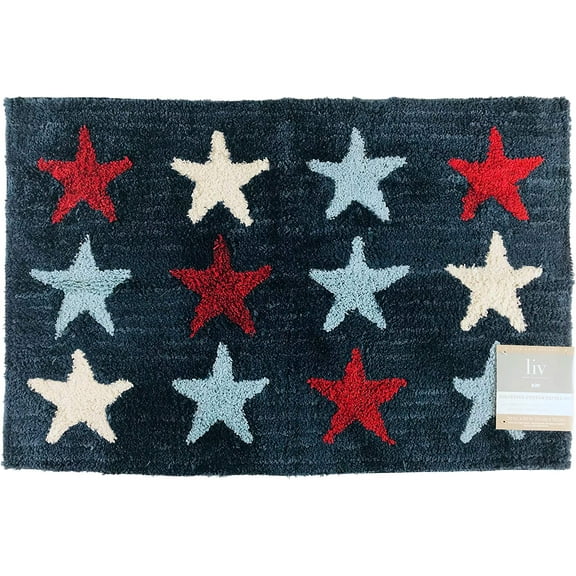 Serafina Home American Pride Tufted Rug, Red White Blue Small Throw Rug for Entry Way Kitchen Laundry Doorway Bedroom Bathroom 20" x 30" Inch (God Bless America)