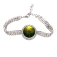 thumbnail image 1 of Tulip luz verde flor planta Pulsera de tobillera de cadena de tenis, joyería de diamantes, 1 of 3