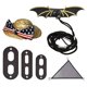 thumbnail image 3 of Conjunto de correa y chaleco para mascotas, alas de correa de lagarto con sombrero, hamaca, suministro de disfraces para mascotas, 3 of 5
