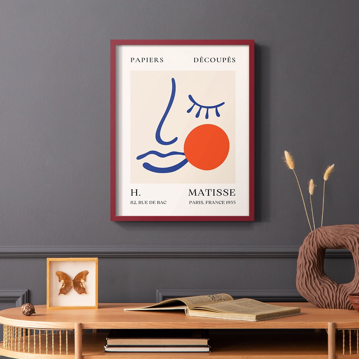 Matisse CLIX Framed Print in Red Solid Wood 8 x 10 Framed Print