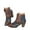 Brown, variant on Dress Boots for Women Vintage Roman Pointed Toe High Heels Ankle Booties with Side Zipper